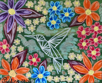 Obra contemporánea nombrada « Colibri origami », Hecho por PAULINE