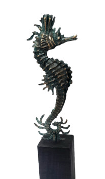 Obra contemporánea nombrada « sea horse sculpture », Hecho por LES HELENES