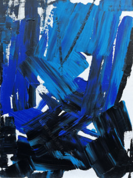 Obra contemporánea nombrada « Bleu intense », Hecho por HERVE SOUFFI