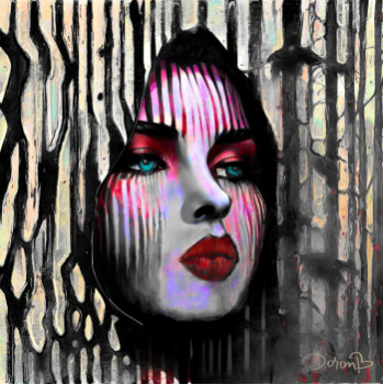 Obra contemporánea nombrada « Portrait et écorces d’arbres », Hecho por DORON B