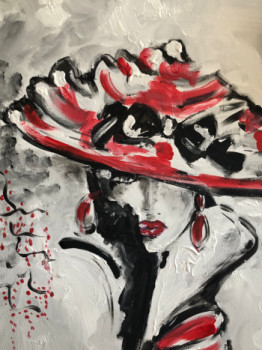 Obra contemporánea nombrada « Chapeau rouge », Hecho por BARUSSEAU