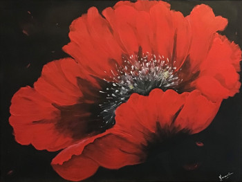 Obra contemporánea nombrada « Comme un coquelicot », Hecho por JACQUELINE