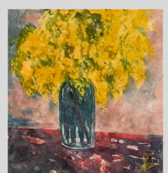 Obra contemporánea nombrada « Mimosas », Hecho por ALESSINKA