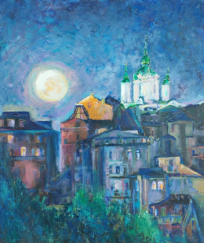 Obra contemporánea nombrada « Nuit sur la Ville », Hecho por IRYNA MALYNOVSKA