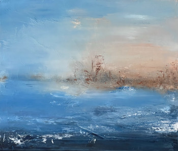 Obra contemporánea nombrada « Brume bleue 2 », Hecho por SANDRINE BELMONT