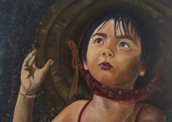 Obra contemporánea nombrada « L'ENFANT AU CHAPEAU », Hecho por REGINE PELTIER