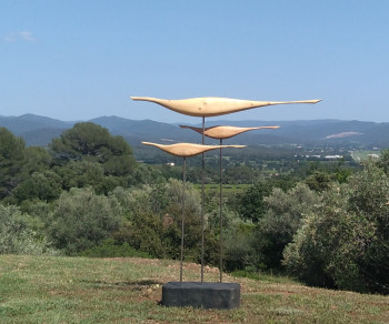 Obra contemporánea nombrada « Triptique sculpture bois », Hecho por ALAIN CARUSO