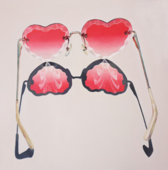 Obra contemporánea nombrada « Heart Shaped Glasses #2 », Hecho por ASUPERNOVA STUDIO