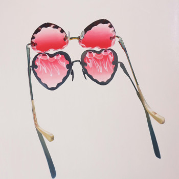 Obra contemporánea nombrada « Heart Shaped Glasses #3 », Hecho por ASUPERNOVA STUDIO