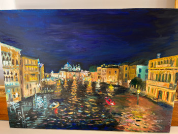 Obra contemporánea nombrada « Nuit à Venise », Hecho por F.OG