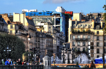 Obra contemporánea nombrada « Beaubourg et les quais de Seine », Hecho por BATTOIA OU LE CAPRICIEUX PHOTOGRAPHE