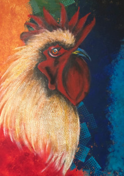 Obra contemporánea nombrada « COQ », Hecho por CORYN