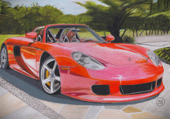 Obra contemporánea nombrada « Porsche Carrera GT », Hecho por PIRDESSINS