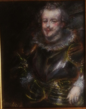 Obra contemporánea nombrada « D'après Anthony Van Dyck, Homme en Armure Noble », Hecho por LA CIGOGNE