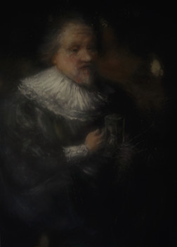 Obra contemporánea nombrada « D'après Rembrandt, Portrait d'un Archiviste », Hecho por LA CIGOGNE