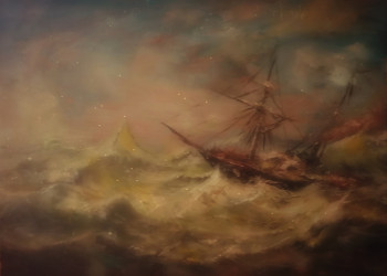 Obra contemporánea nombrada « D'après Carl Frederik Sorensen, Storm on the North Sea », Hecho por LA CIGOGNE