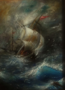 Obra contemporánea nombrada « D'après Aivazovski, Storm on the Arctic Sea », Hecho por LA CIGOGNE