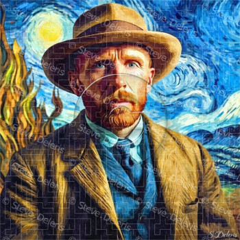 Obra contemporánea nombrada « Vincent Van Gogh autoportrait », Hecho por STEVE DELERIS