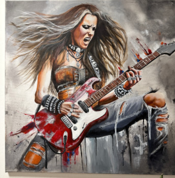 Obra contemporánea nombrada « Rage On Stage », Hecho por AIRBRUSH COWBOY