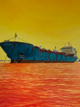 Obra contemporánea nombrada « Cargo tanker chimiquier », Hecho por PIETRI