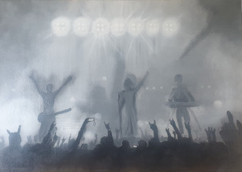 Obra contemporánea nombrada « Soirée Rock », Hecho por LYDIE COURBIER