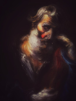 Obra contemporánea nombrada « Study of Valentin de Boulogne, The Dream of St. Joseph », Hecho por LA CIGOGNE