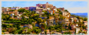 Obra contemporánea nombrada « gordes », Hecho por DOMINIQUE DULOT DIGITAL