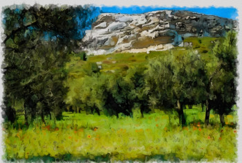 Obra contemporánea nombrada « baux de Provence », Hecho por DOMINIQUE DULOT DIGITAL