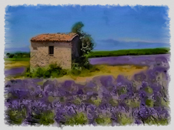 Obra contemporánea nombrada « la Provence », Hecho por DOMINIQUE DULOT DIGITAL