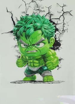 Obra contemporánea nombrada « Mini Hulk », Hecho por CREATIVELINE