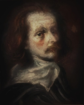 Obra contemporánea nombrada « Inspiré de Van Dyck, Portrait d'un Homme Exténué », Hecho por LA CIGOGNE