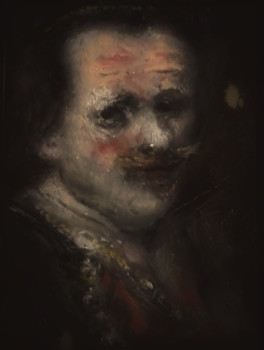 Obra contemporánea nombrada « Inspiré de Rembrandt, Portrait d'un Alchimiste », Hecho por LA CIGOGNE