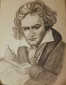 Obra contemporánea nombrada « Beethoven », Hecho por ANNE LEFèVRE RéMY