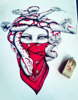 Obra contemporánea nombrada « Medusa thug », Hecho por THUG_INK