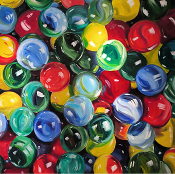 Obra contemporánea nombrada « Marbles #1 », Hecho por THERENCE