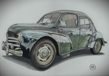 Obra contemporánea nombrada « Reanult 4CV (1960) », Hecho por PIRDESSINS