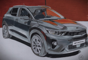 Obra contemporánea nombrada « Ma voiture », Hecho por PIRDESSINS