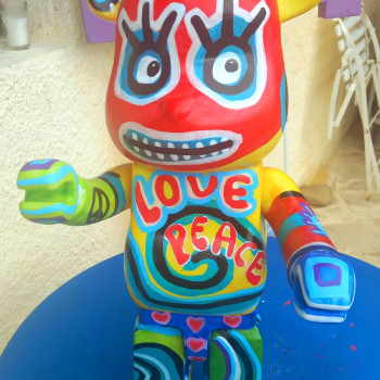 Obra contemporánea nombrada « Love peace », Hecho por GILSON