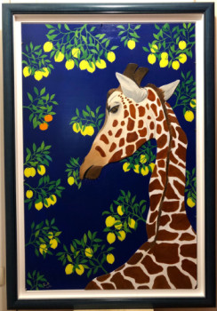 Obra contemporánea nombrada « Girafe aux citrons et aux clémentines Corse ... », Hecho por FRANK