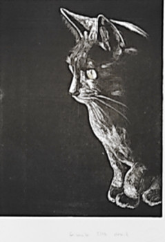 Obra contemporánea nombrada « Le chat », Hecho por DOM-L