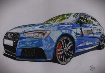 Obra contemporánea nombrada « Audi Quattro RS6 », Hecho por PIRDESSINS