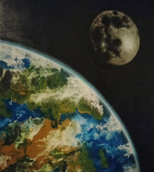 Obra contemporánea nombrada « Terre, lune. », Hecho por JONATHAN BREUVART