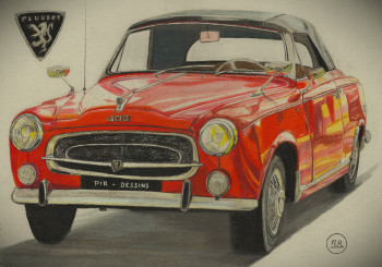 Obra contemporánea nombrada « La 403 cabriolet », Hecho por PIRDESSINS