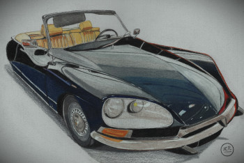 Obra contemporánea nombrada « Citroën DS cabriolet », Hecho por PIRDESSINS