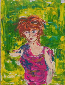 Obra contemporánea nombrada « la coiffeuse », Hecho por STYL'IS CRéATIONS PEINTURES