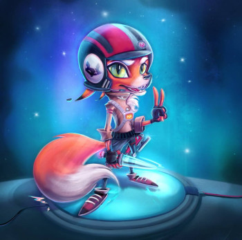 Obra contemporánea nombrada « Space fox », Hecho por HO !