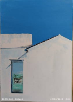 Obra contemporánea nombrada « Azul/Blanco nº2 », Hecho por ANTONIO CERON