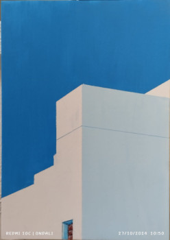 Obra contemporánea nombrada « Azul/Blanco nº4 », Hecho por ANTONIO CERON