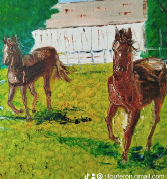 Obra contemporánea nombrada « Les chevaux », Hecho por TILOU