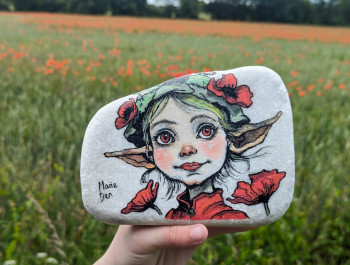 Obra contemporánea nombrada « Elfe Coquelicot », Hecho por MARIE DEN